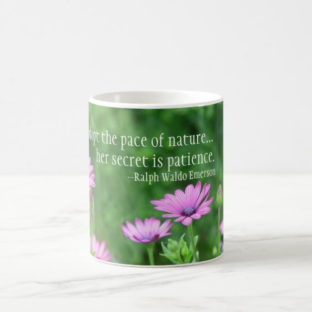Pace of Nature Ralph Waldo Emerson Coffee Mug (Center)