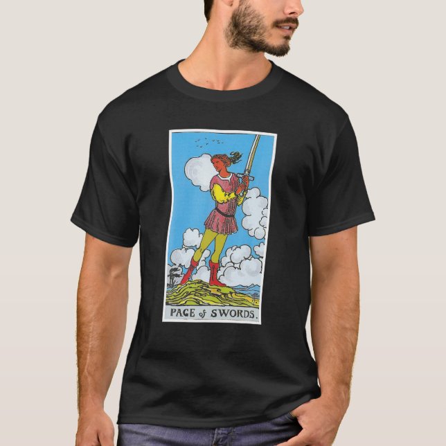 Pace Of Swords Tarot Card Occult Beliefs Divinatio T-Shirt (Front)