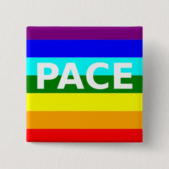 Pace(Peace) Flag Italian 2 Inch Square Button (Front)