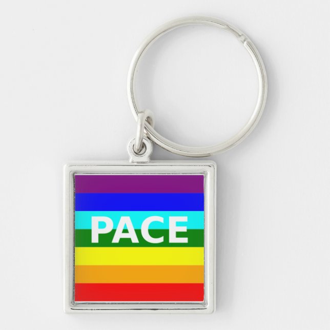 Pace(Peace) Flag Italian Keychain (Front)