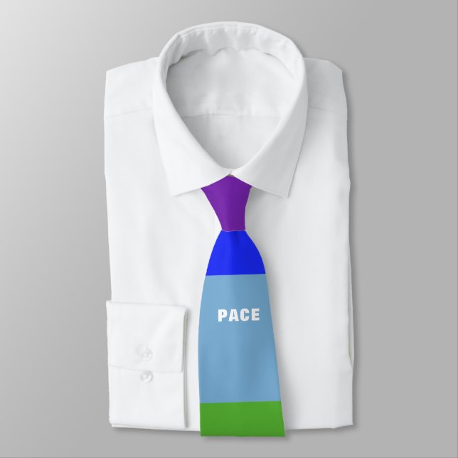 Pace – Peace – Frieden – Rainbow Colour Regenbogen Tie (Tied)