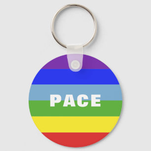 Pace Peace Rainbow Colour Regenbogen stripes Keychain