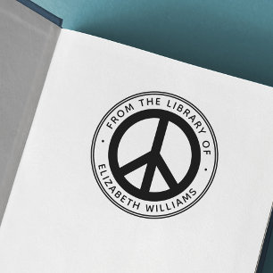 Pace symbol from the library of book custom name self-inking stamp