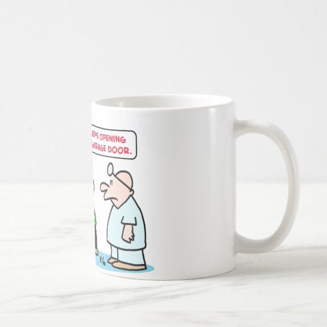 pacemaker garage door open shut coffee mug (Right)