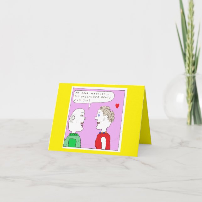 Pacemaker Heart Operation Cartoon Brthday Card (Front)