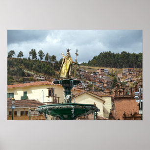 Pachacuti Statue in Cusco, Peru Poster