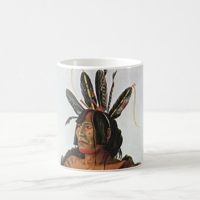 Pachtuwa-Chta, Arikara Warrior Portrait by Bodmer Coffee Mug (Center)