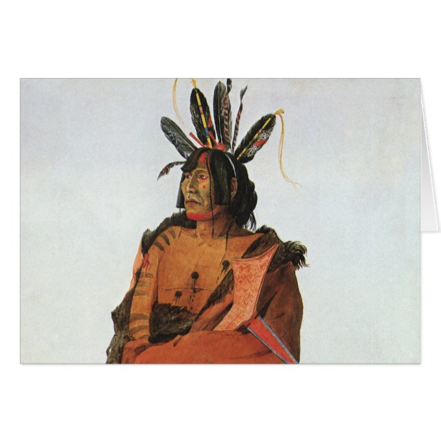 Pachtuwa-Chta, Arikara Warrior Portrait par Bodmer (Devant horizontal)