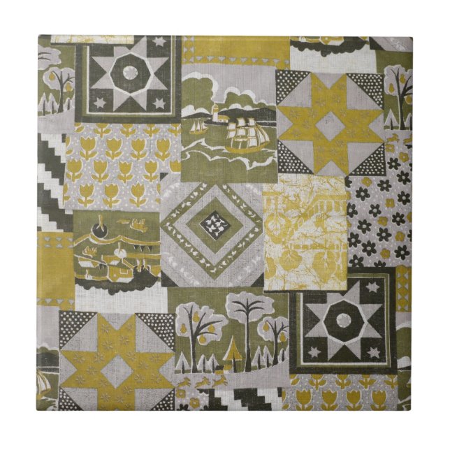 Pachwork Quilt Ceramic Tile (Front)