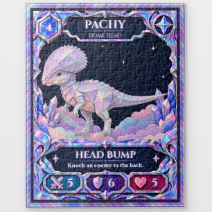 Pachycephalosaurus Dinosaur, Rainbow Foil Art Jigsaw Puzzle