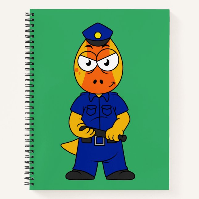 Pachycephalosaurus Police Officer. Notebook (Front)