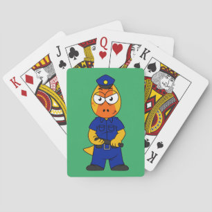 Pachycephalosaurus Police Officer. Playing Cards
