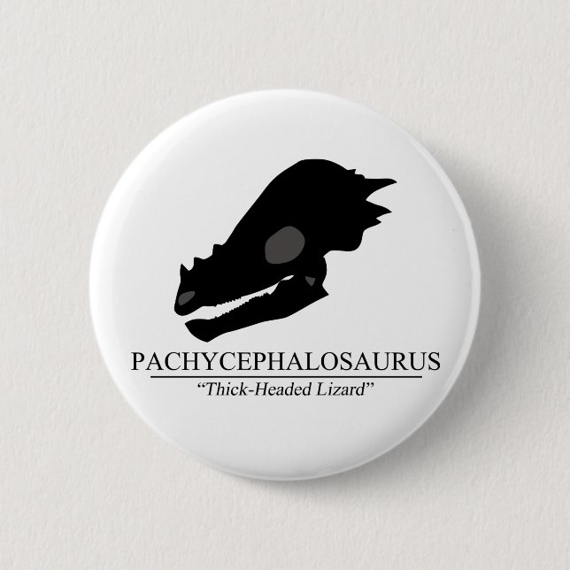 Pachycephalosaurus Skull 2 Inch Round Button (Front)