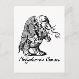 Pachyderm's Canon Violin playing Elephant Fiddle Postcard