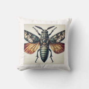 Pachylocerus Insect 060824IREF234 - Watercolor Throw Pillow