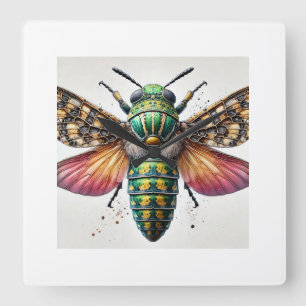 Pachyta Insect Top View 060824IREF232 - Watercolor Square Wall Clock