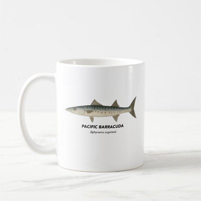 Pacific Barracuda – Marine Animals of California  Coffee Mug (Left)