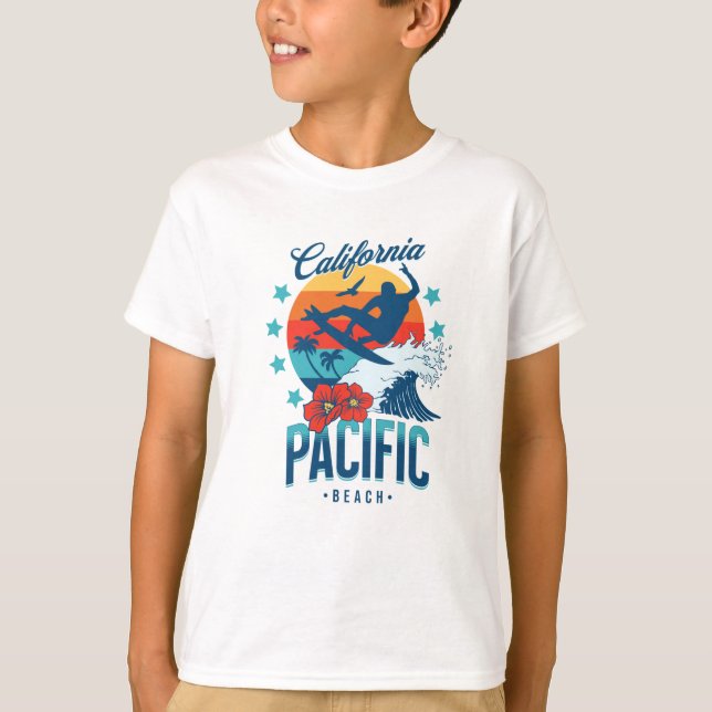 Pacific Beach California surfing T-Shirt (Front)