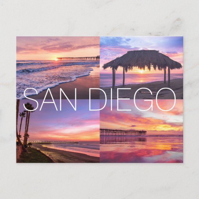 Pacific Beach Windansea Ocean Sunset San Diego Postcard (Front)