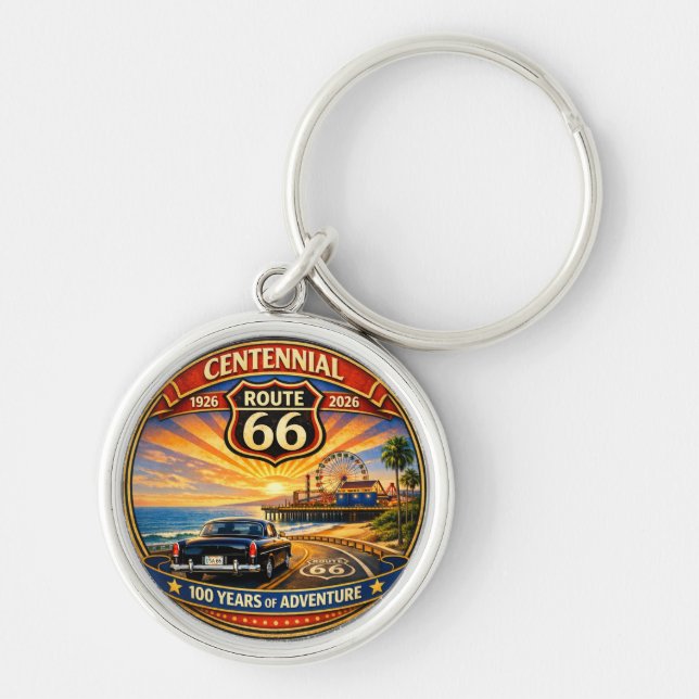Pacific Coast Classic Car Sunset Accessory Keychain (Front)