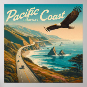 Pacific Coast Highway Eagle Poster