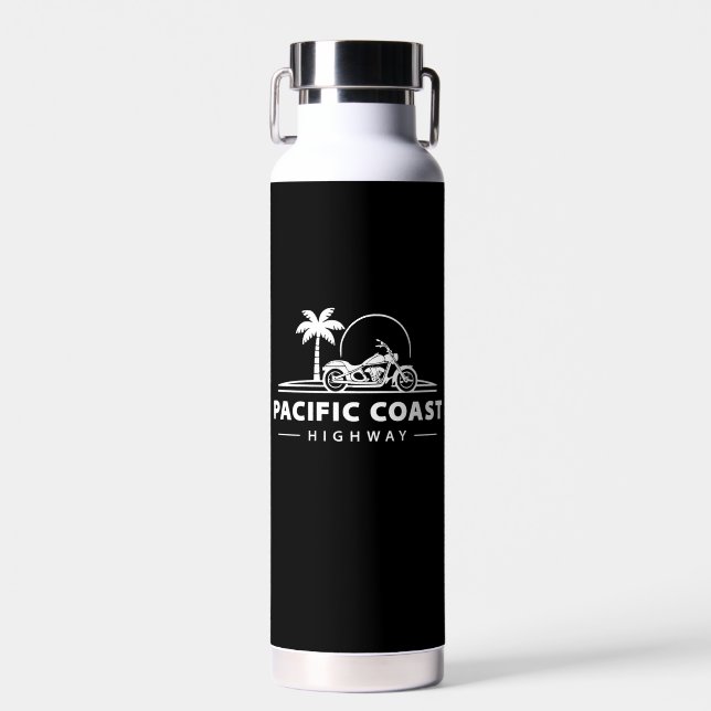 Pacific Coast Highway Motorcycle Water Bottle (Front)