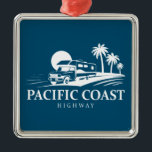 Pacific Coast Highway Recreational Vehicle Metal Ornament<br><div class="desc">Pacific Coast Highway,  also know as California Route 1 or the PCH is one of the most astoundingly scenic roads in the world,  meant to be traversed slowly,  while gasping at the mountains,  towering trees,  expansive beaches and endless sky.</div>