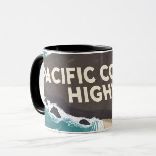 Pacific Coast Highway Retro Travel Art Mug