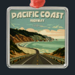 Pacific Coast Highway Vista Metal Ornament<br><div class="desc">Pacific Coast Highway,  also know as California Route 1 or the PCH is one of the most astoundingly scenic roads in the world,  meant to be traversed slowly,  while gasping at the mountains,  towering trees,  expansive beaches and endless sky.</div>
