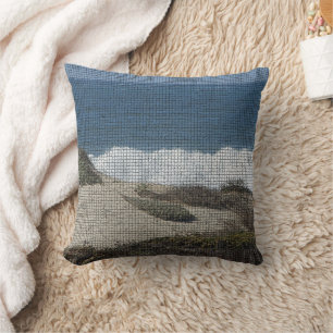 Pacific Coast Landscape Photo Beach Waves Mosaic Throw Pillow