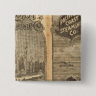 Pacific Coast Steamship Company 2 Inch Square Button