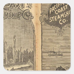 Pacific Coast Steamship Company 2 Square Sticker