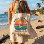 Pacific Coast Surf Canvas Tote Bag<br><div class="desc">Ride the wave with our "Pacific Coast Unit" premium design. Featuring a classic vintage surfboard and a retro sunset palette,  this graphic captures the timeless spirit of the Golden State. Perfect for surf enthusiasts and fans of 90s aesthetic streetwear. Established in 1994,  designed for the endless summer</div>