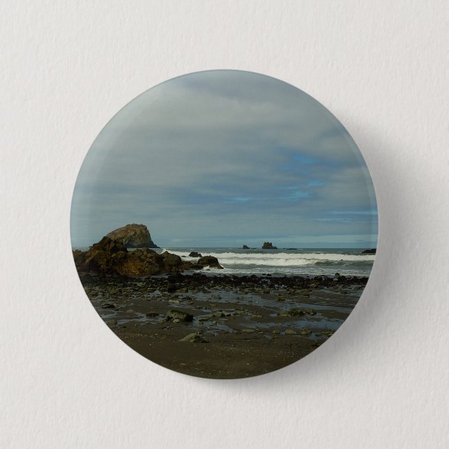 Pacific Coastline at Redwood National Park 2 Inch Round Button (Front)