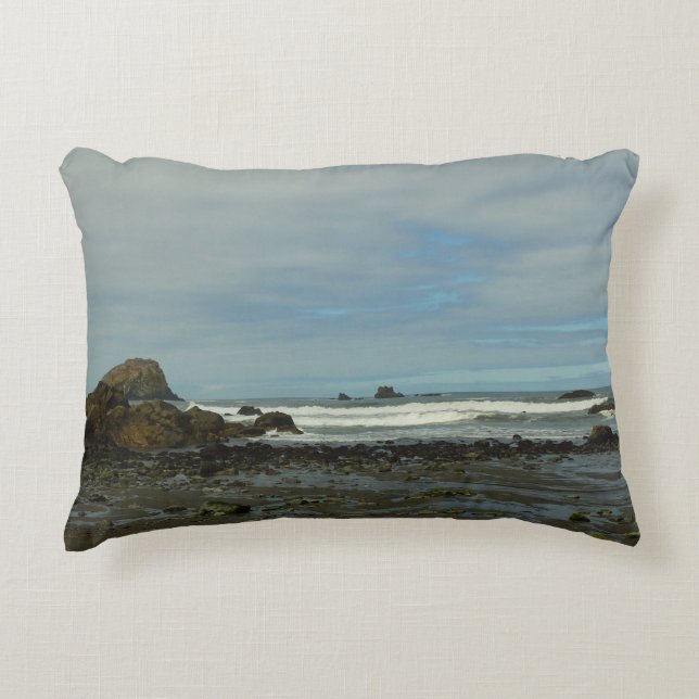 Pacific Coastline at Redwood National Park Accent Pillow (Front)