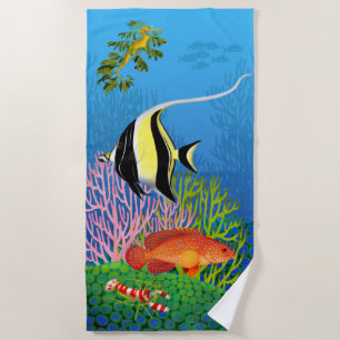 Pacific Coral Reef Beach Towel