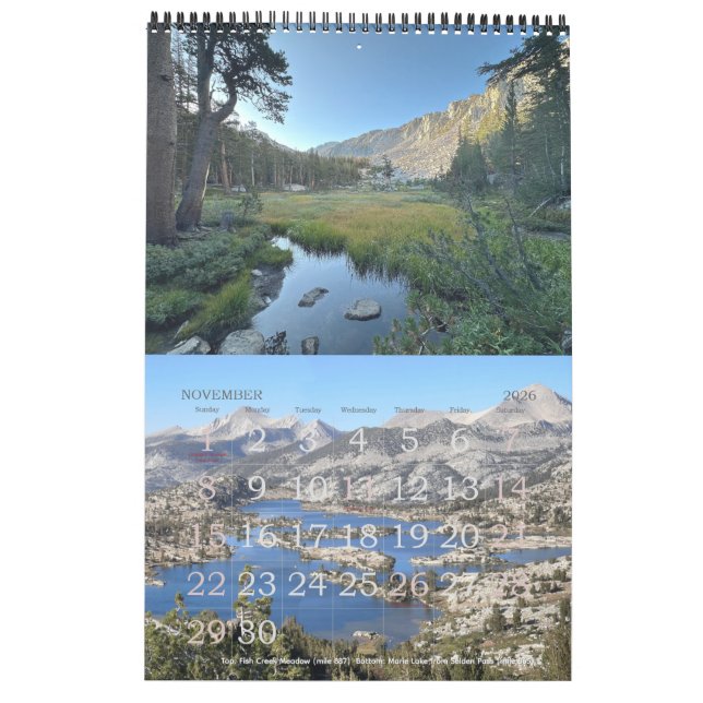 Pacific Crest Trail and Mt Whitney Calendar (Nov 2026)