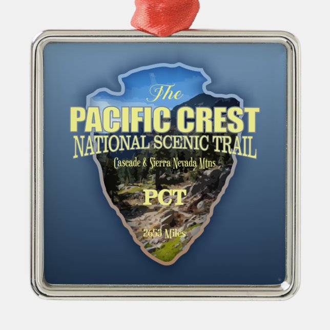 Pacific Crest Trail (arrowhead) Metal Ornament (Front)