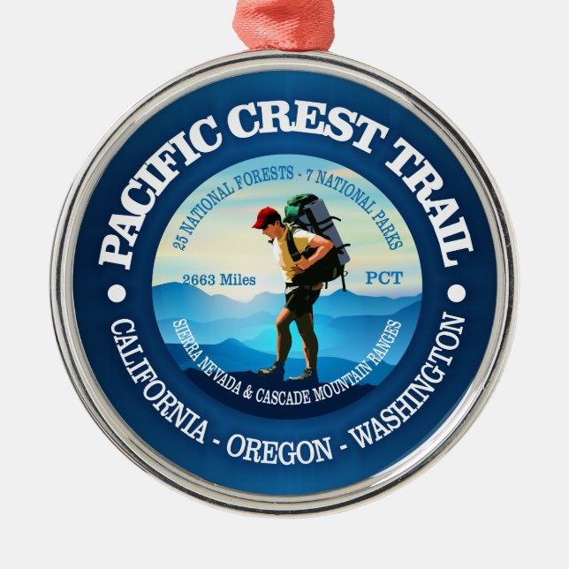 Pacific Crest Trail (Hiker C) Metal Ornament (Front)