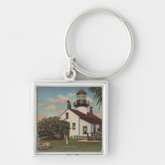 Pacific Grove, CA - Point Pinos Light House View Keychain (Front)