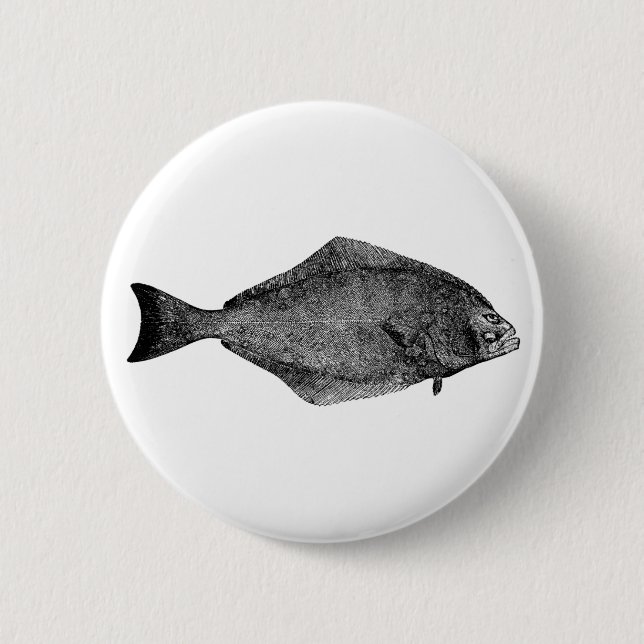 Pacific Halibut Logo 2 Inch Round Button (Front)