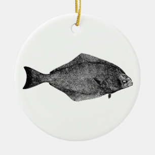 Pacific Halibut Logo Ceramic Ornament