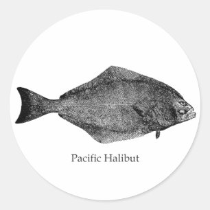 Pacific Halibut Logo Classic Round Sticker