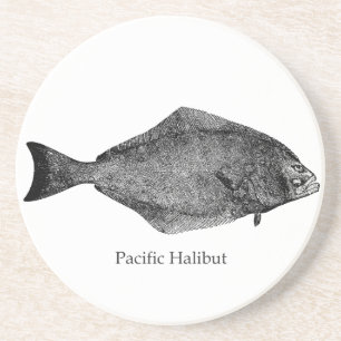 Pacific Halibut Logo Coaster