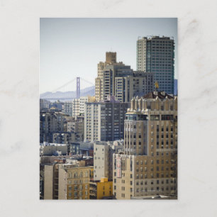Pacific Heights and Golden Gate Bridge Postcard