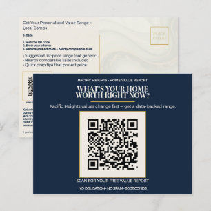 Pacific Heights Luxury Home Value QR Code Realtor Postcard