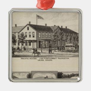 Pacific House, Salina Valley Farm, Kansas Metal Ornament
