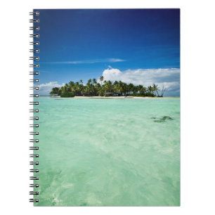 Pacific island with palm trees notebook