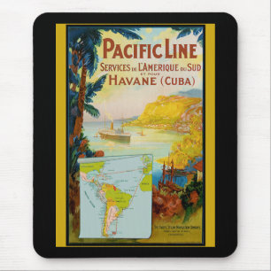 Pacific Line Vintage Travel Mouse Pad