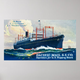 Pacific Mail SS Company on USS President Poster